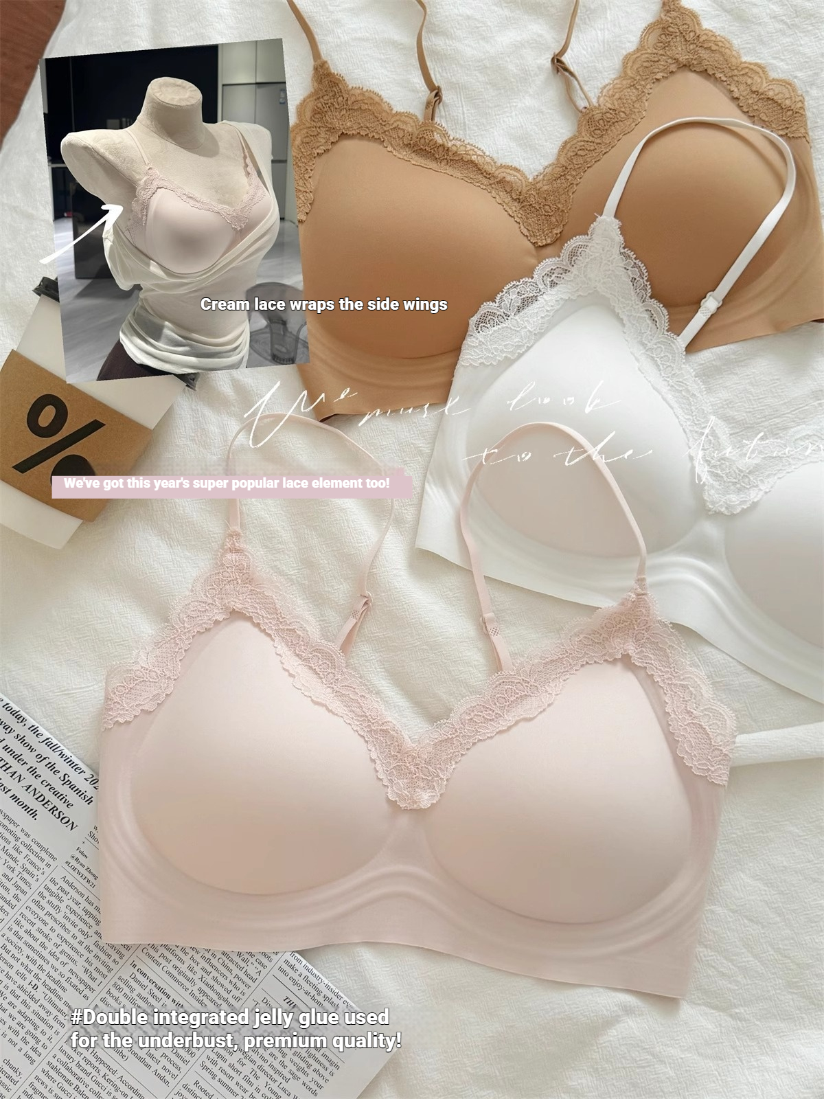 French Style Lace Bralette Fem - Bralette Wireless Soft avis et prix