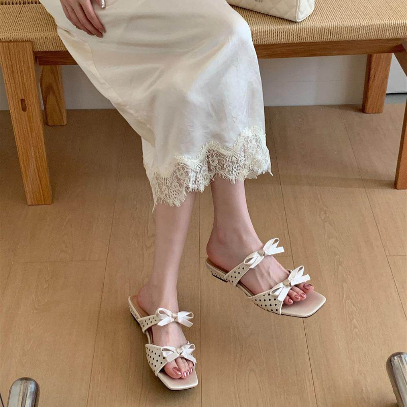 Summer Polka Dot Women Slipper - Slip Dress Satin avis et prix