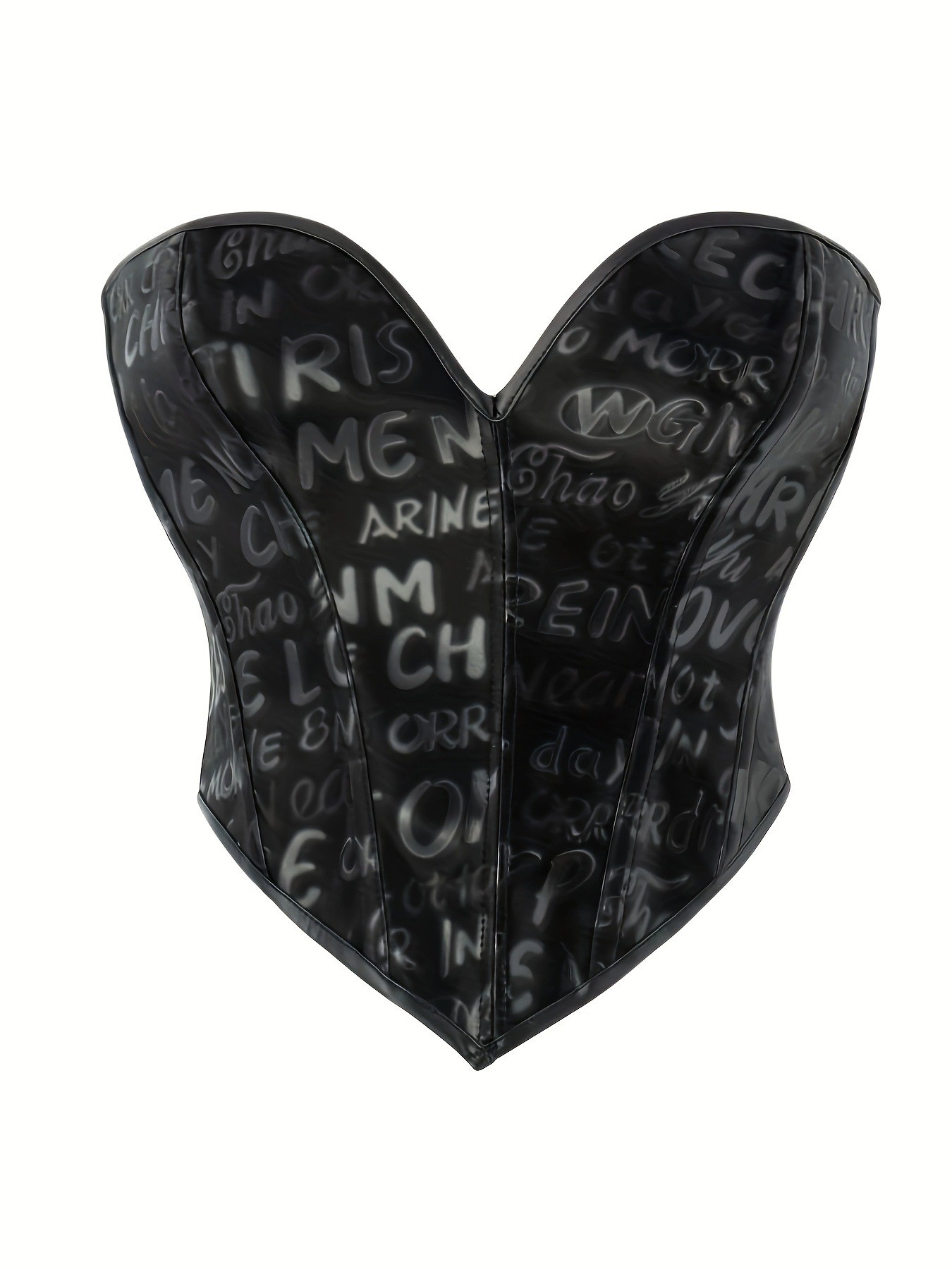 Black letter printed strapless - Corset Waist Cinch avis et prix