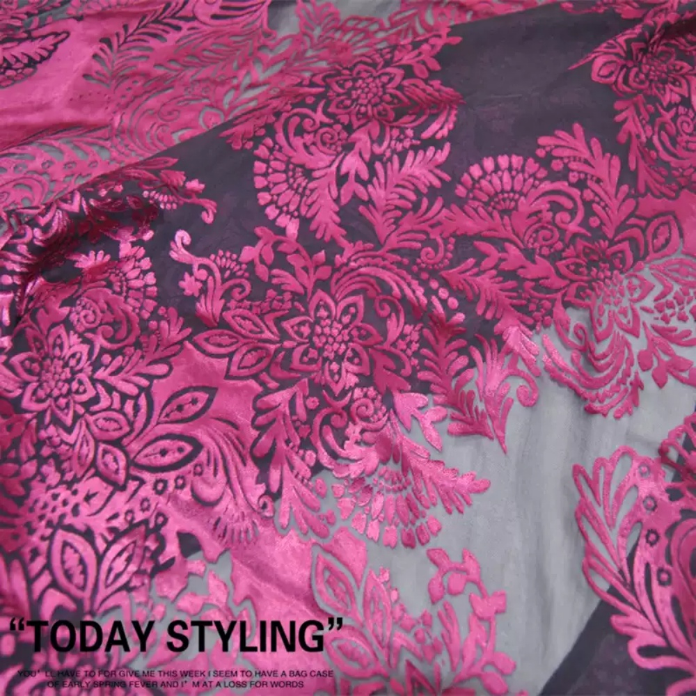 Fashion Large Pink Flower Desi - Robe Silk Women avis et prix