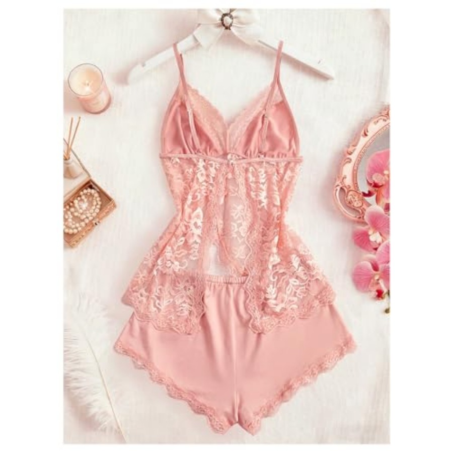 OYOANGLE Women's 2 Pcs Pajama  - Cami Top Lace avis et prix
