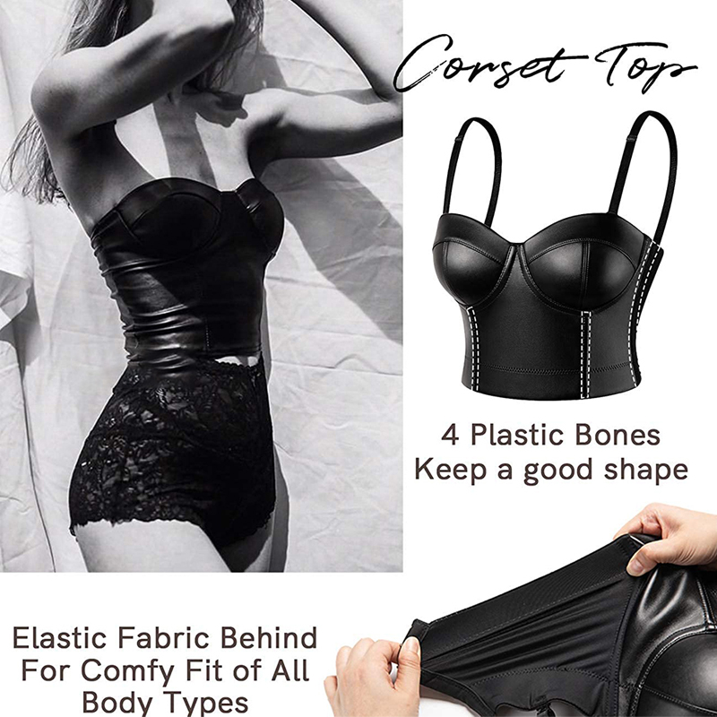 Women Leather Corset Bustiers  - Corset Waist Cinch avis et prix