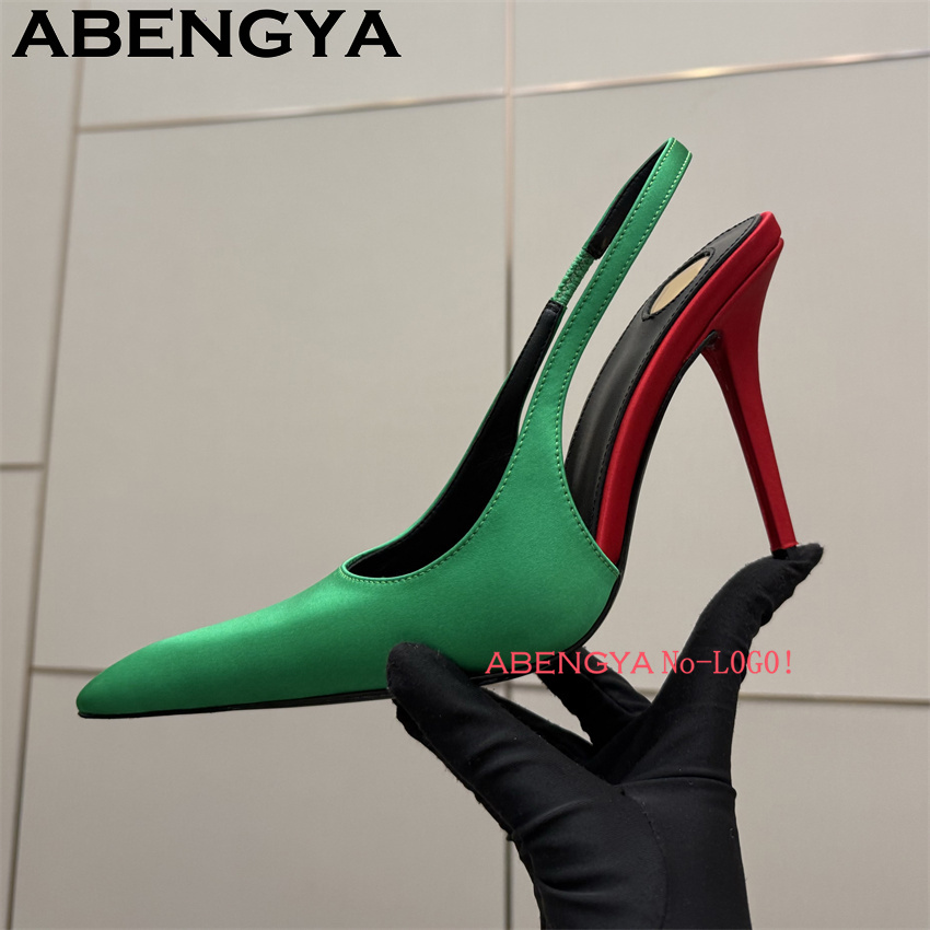 Multi-color Satin Pointy Toe T - Slip Dress Satin avis et prix