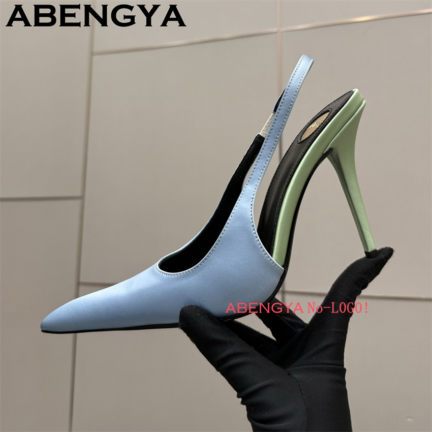 Multi-color Satin Pointy Toe T - Slip Dress Satin avis et prix