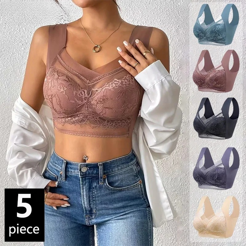 5PCS Plus Size Bras Women Lace - Bralette Wireless Soft avis et prix