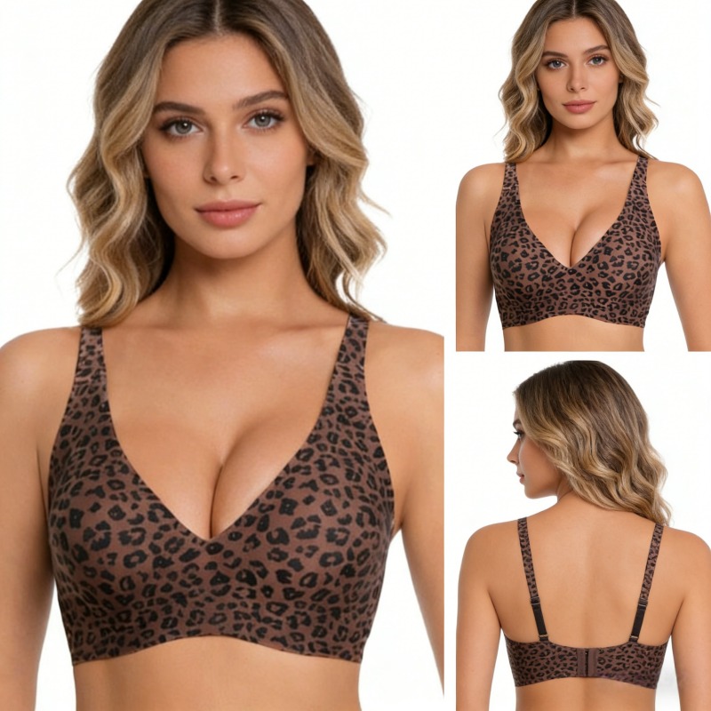 Leopard Print Wireless Jelly S - Seamless Underwear Women avis et prix