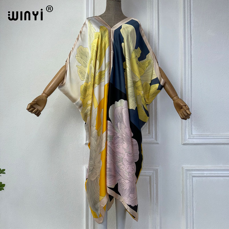 WINYI Summer african V-neck dr - Robe Silk Women avis et prix