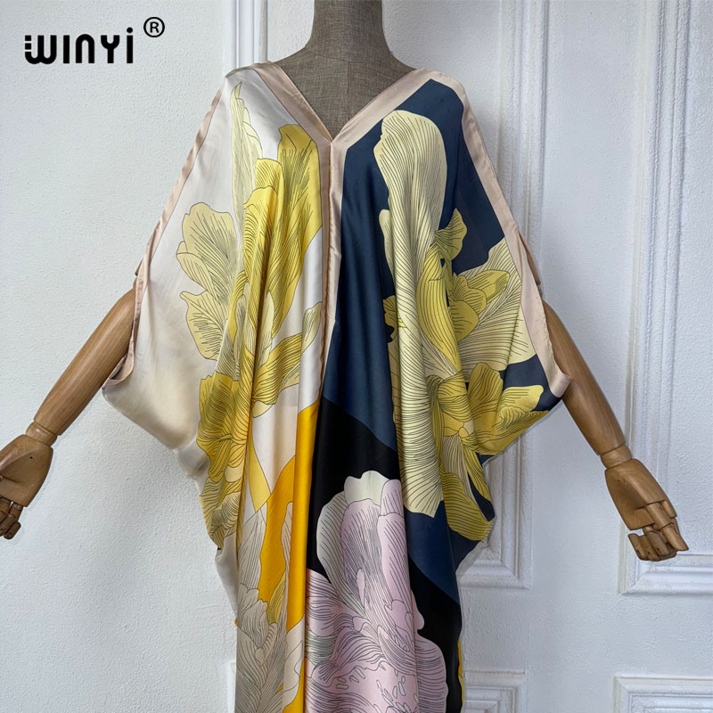 WINYI Summer african V-neck dr - Robe Silk Women avis et prix