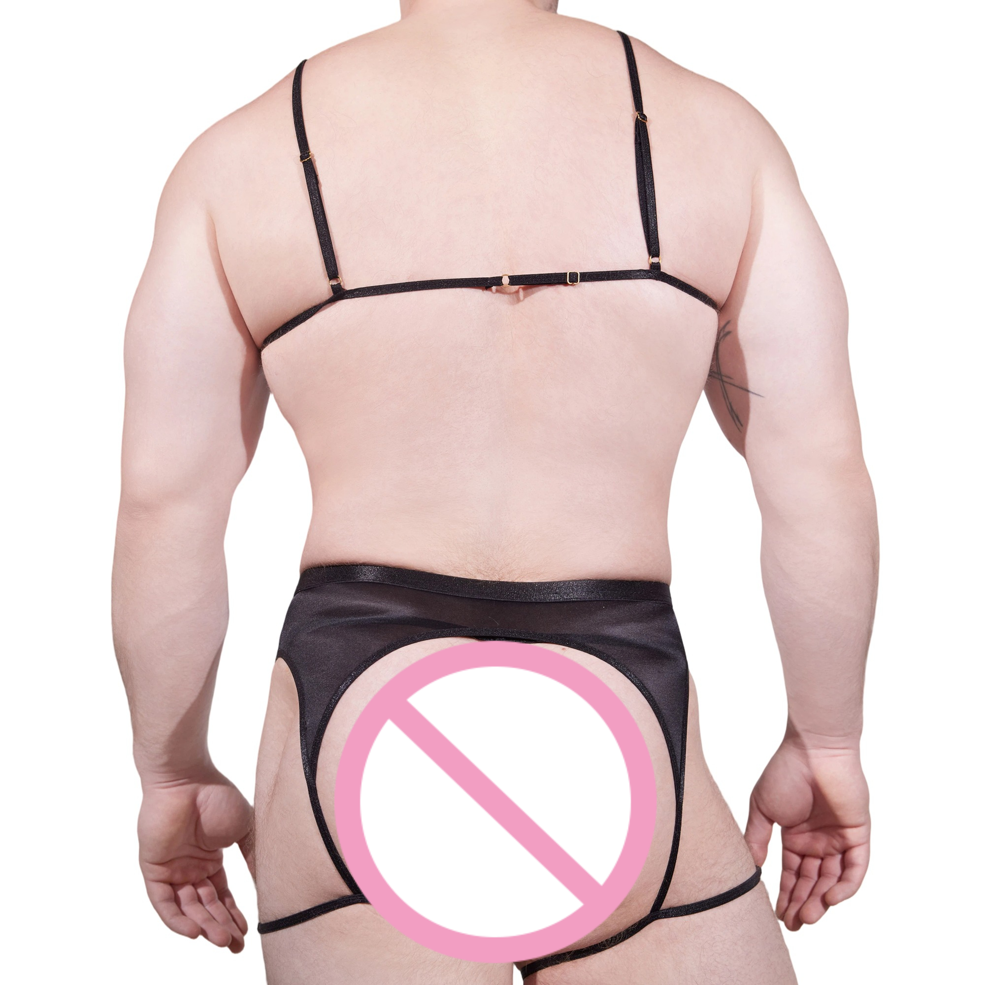 Men Novelty See-through Lace L - Garter Belt Set avis et prix