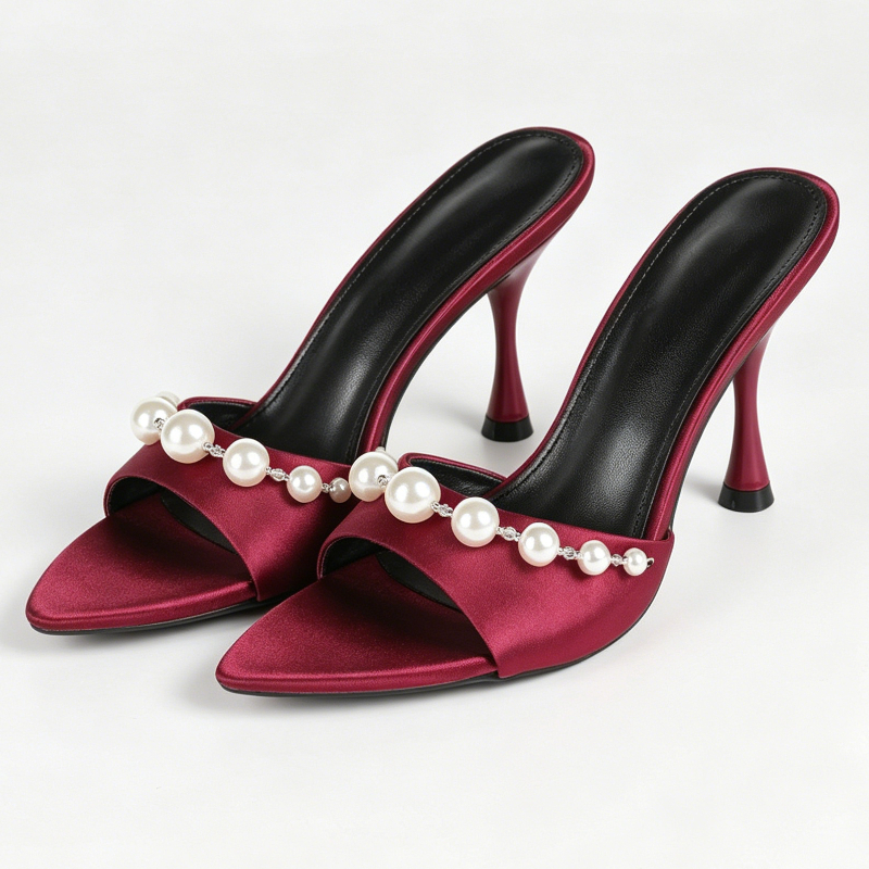 Elegant Satin Heeled Sandals W - Slip Dress Satin avis et prix