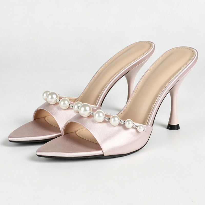 Elegant Satin Heeled Sandals W - Slip Dress Satin avis et prix