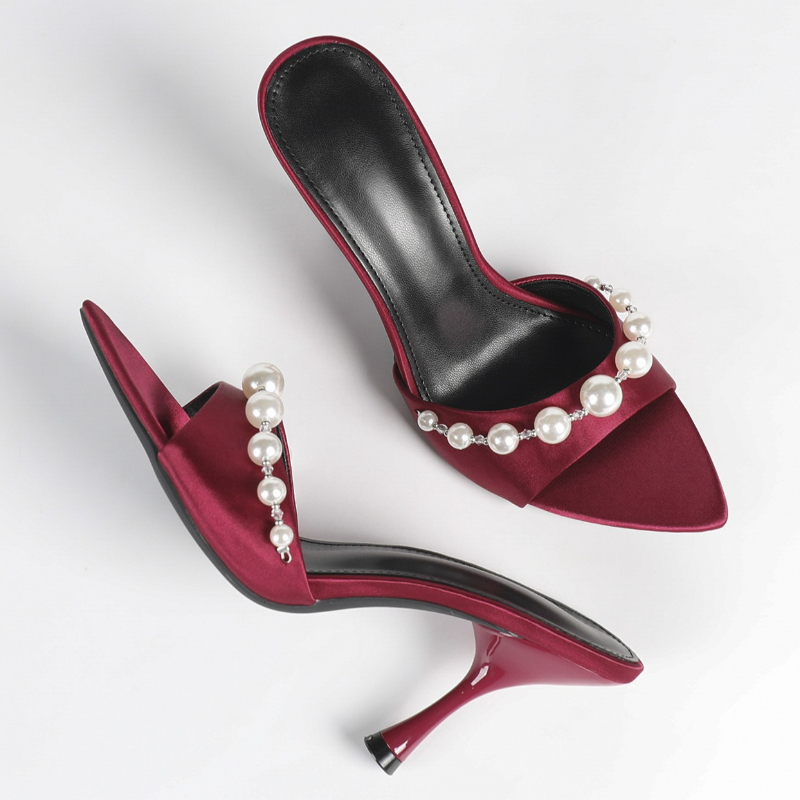 Elegant Satin Heeled Sandals W - Slip Dress Satin avis et prix