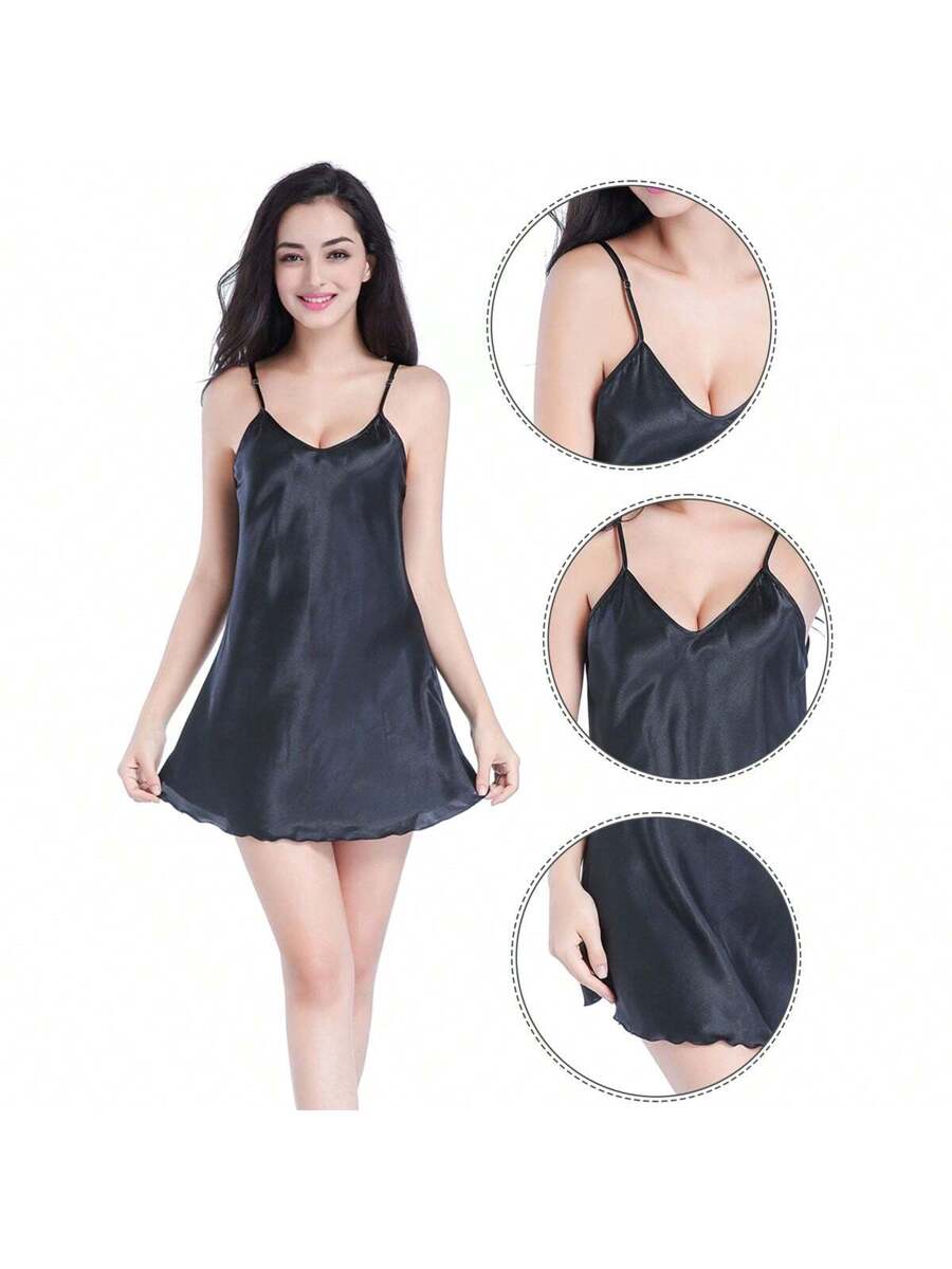 Women Satin Chemise Nightgown  - Slip Dress Satin avis et prix