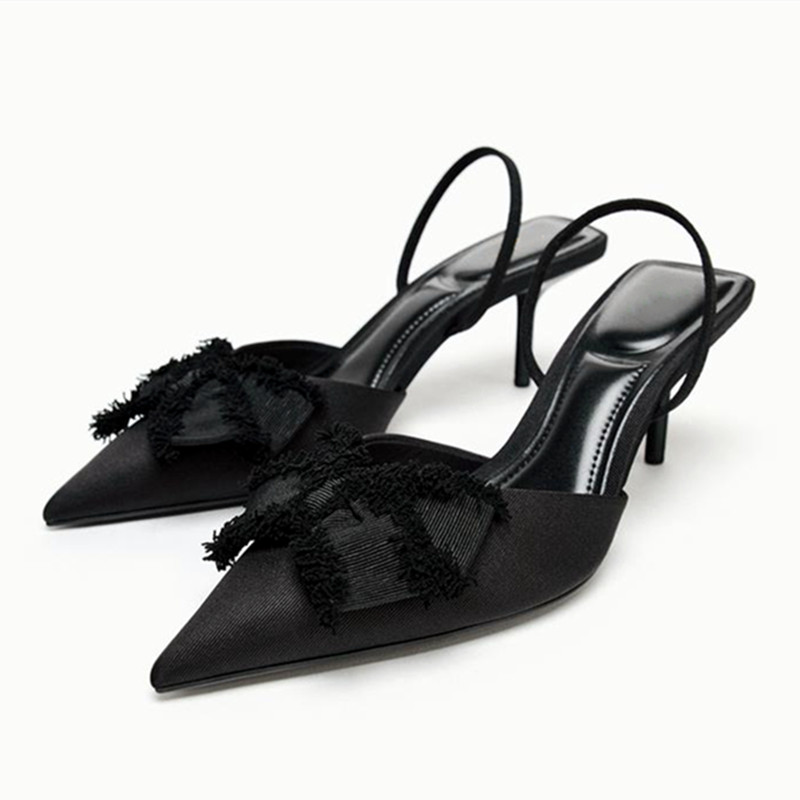 Fashion Black Satin Butterfly  - Slip Dress Satin avis et prix