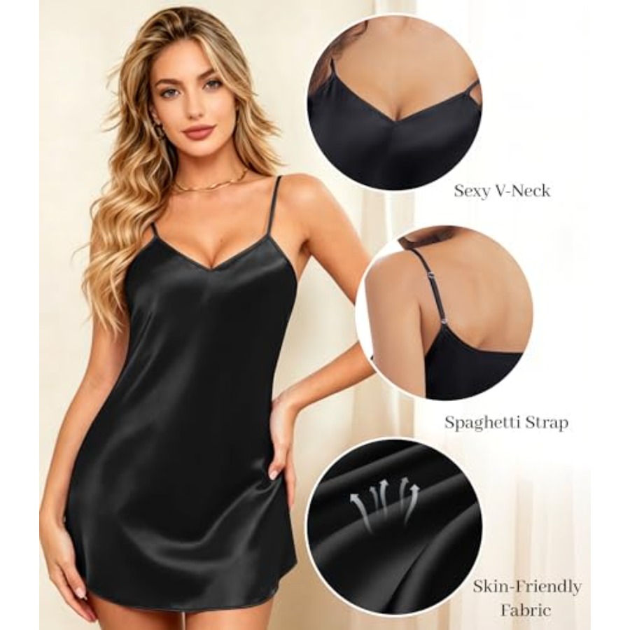 ETOSELL Womens Satin Nightgown - Babydoll Chemise Night avis et prix