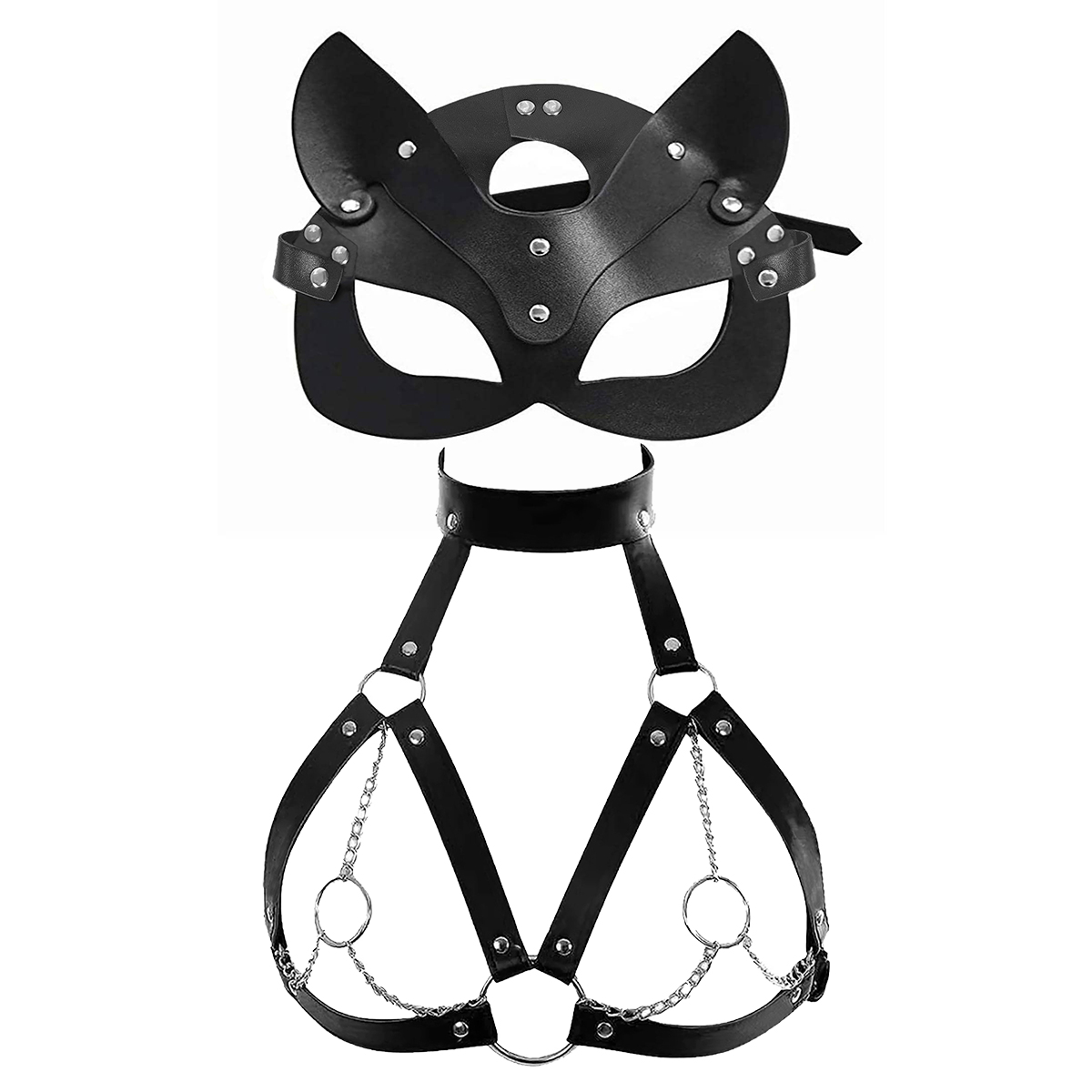 Women Sexy Mask Blindfold Cosp - Garter Belt Set avis et prix