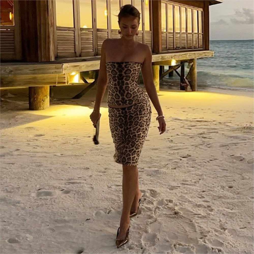 Woman 2 Piece Set Outfit Sexy  - Strapless Bra Backless avis et prix