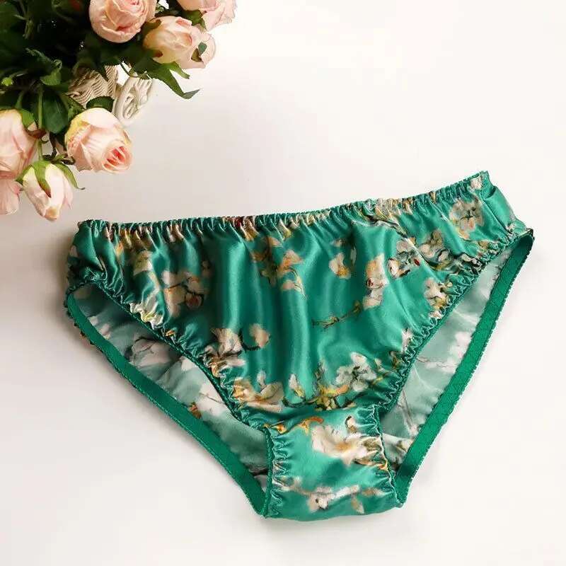 Summer Floral Print Ice Silk M - Boyshort Underwear avis et prix