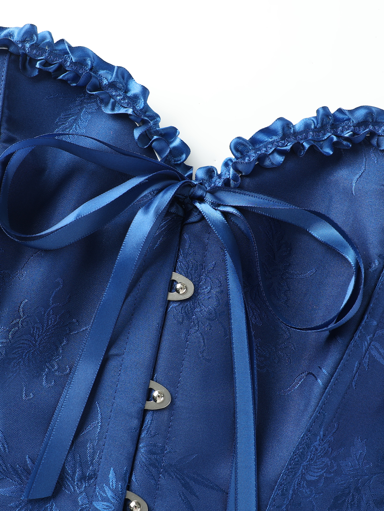 Dark blue jacquard lace edged  - Corset Waist Cinch avis et prix