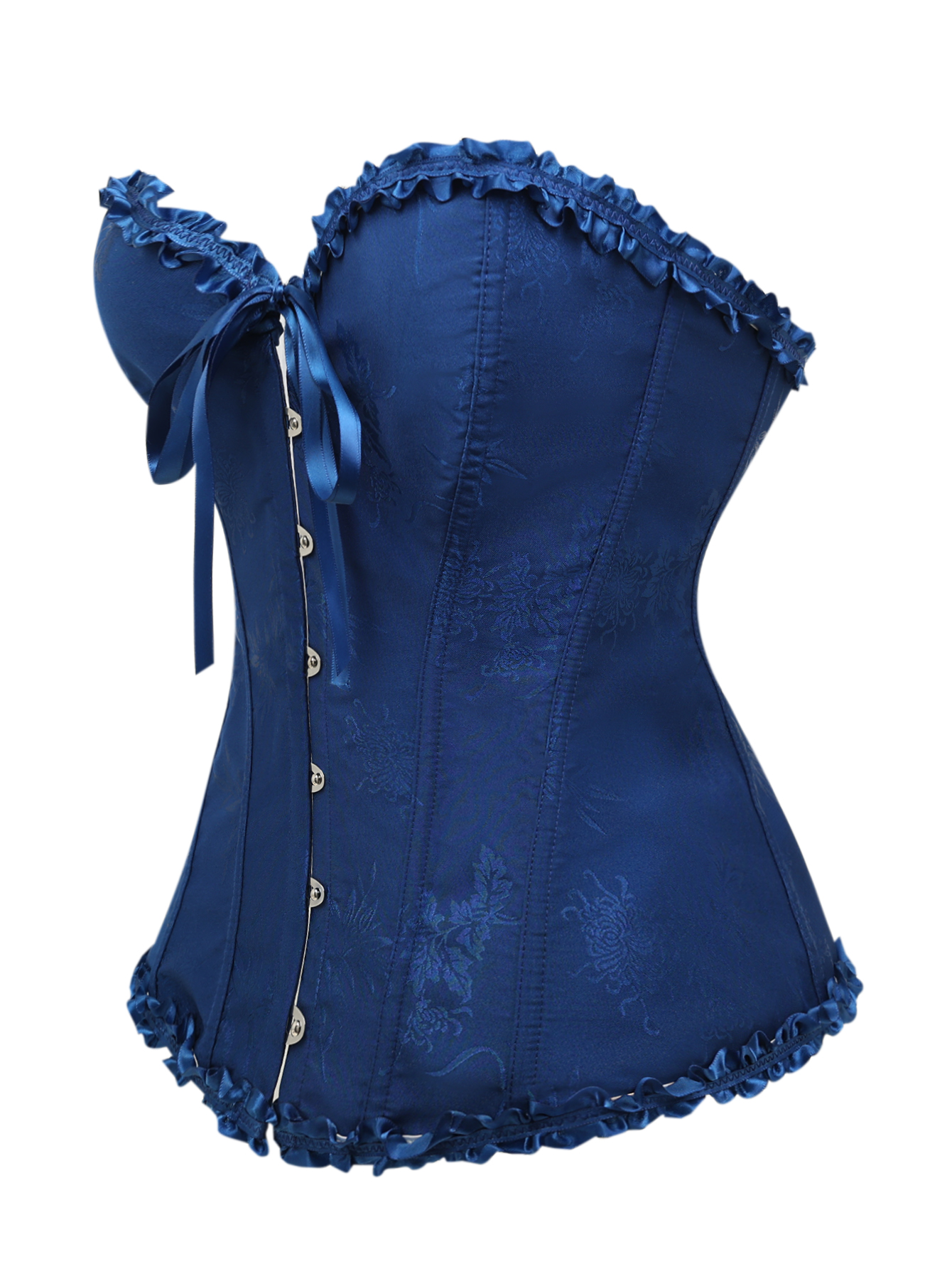 Dark blue jacquard lace edged  - Corset Waist Cinch avis et prix