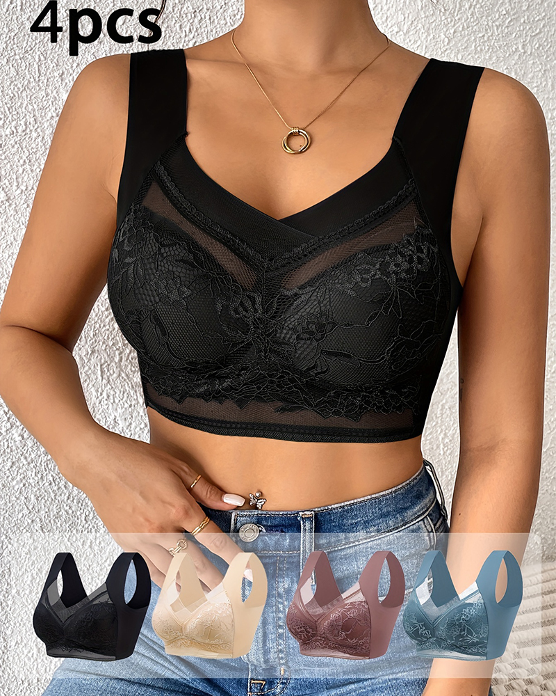 4Pcs Plus Size Women Seamless  - Push Up Bra Padded avis et prix