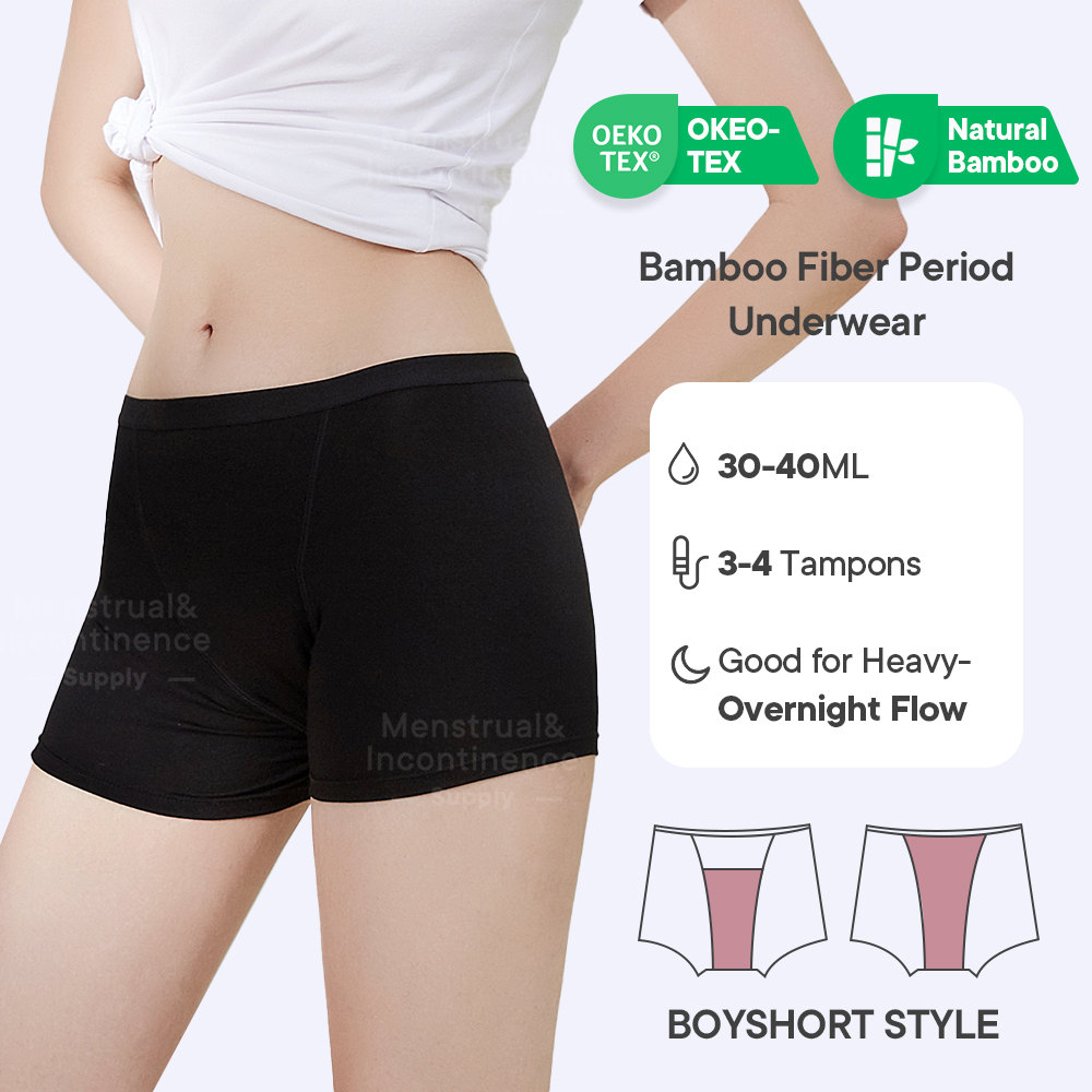 Bamboo Fiber Period Underwear  - Boyshort Underwear avis et prix