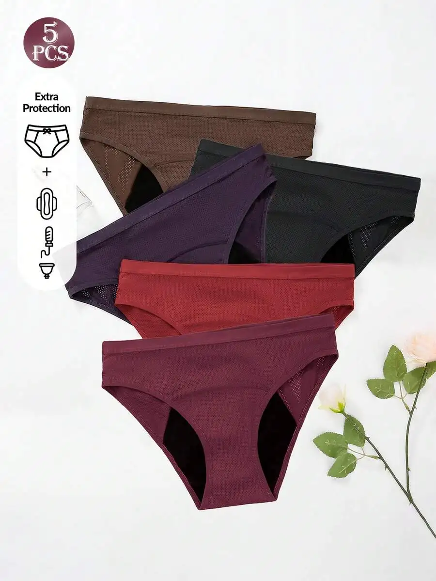 5 Pcs Women Solid Color Absorb - Period Panty Absorbent avis et prix